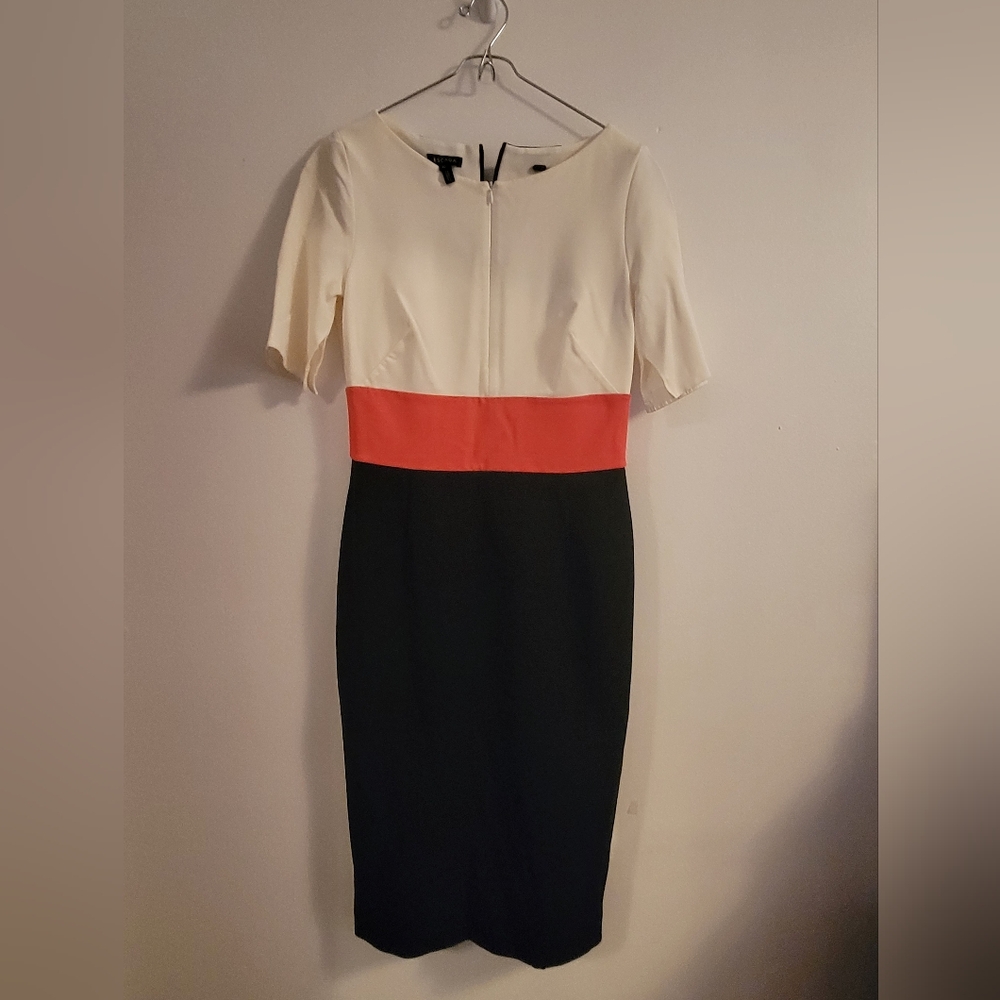 Escada Colorblock Sheath Dress – Black/White/Red – Size 36 (US 6)